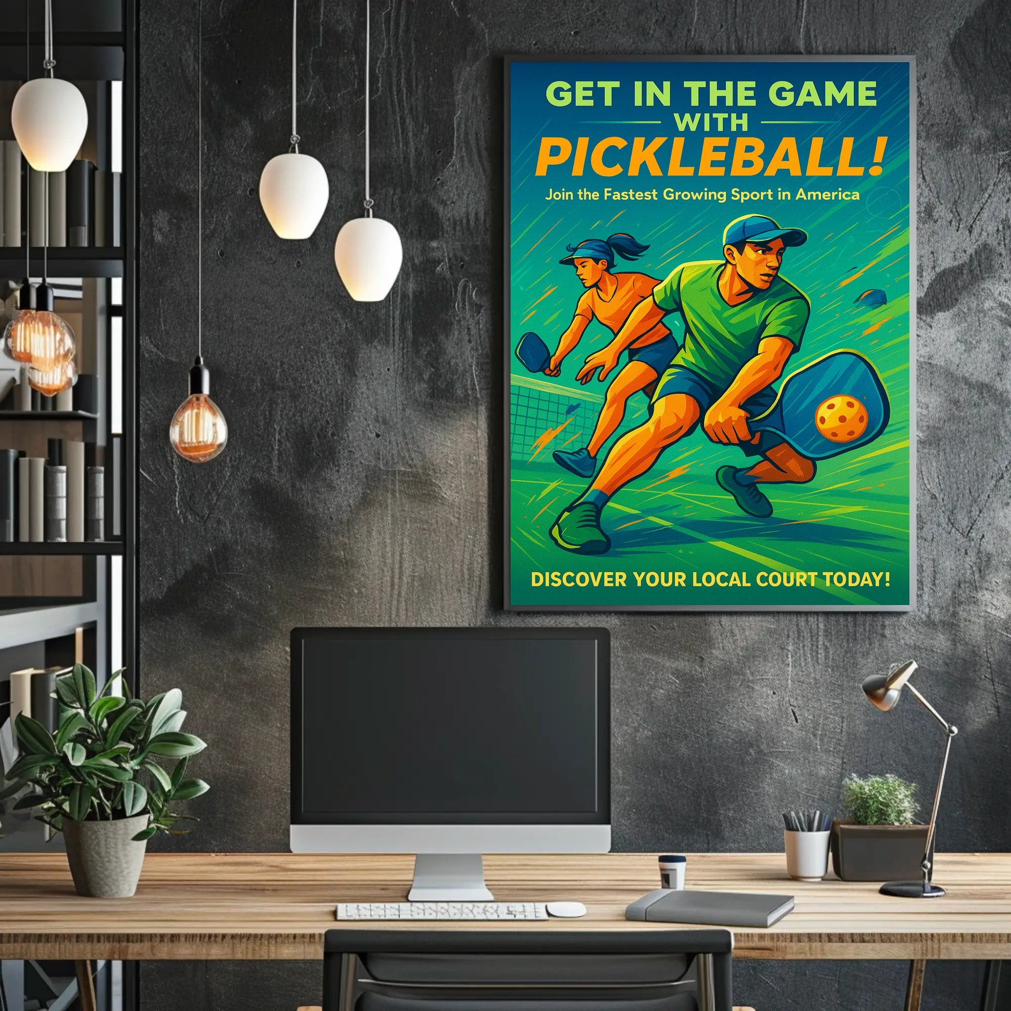 Get In The Game Pickleball Wall Art PosterGoat