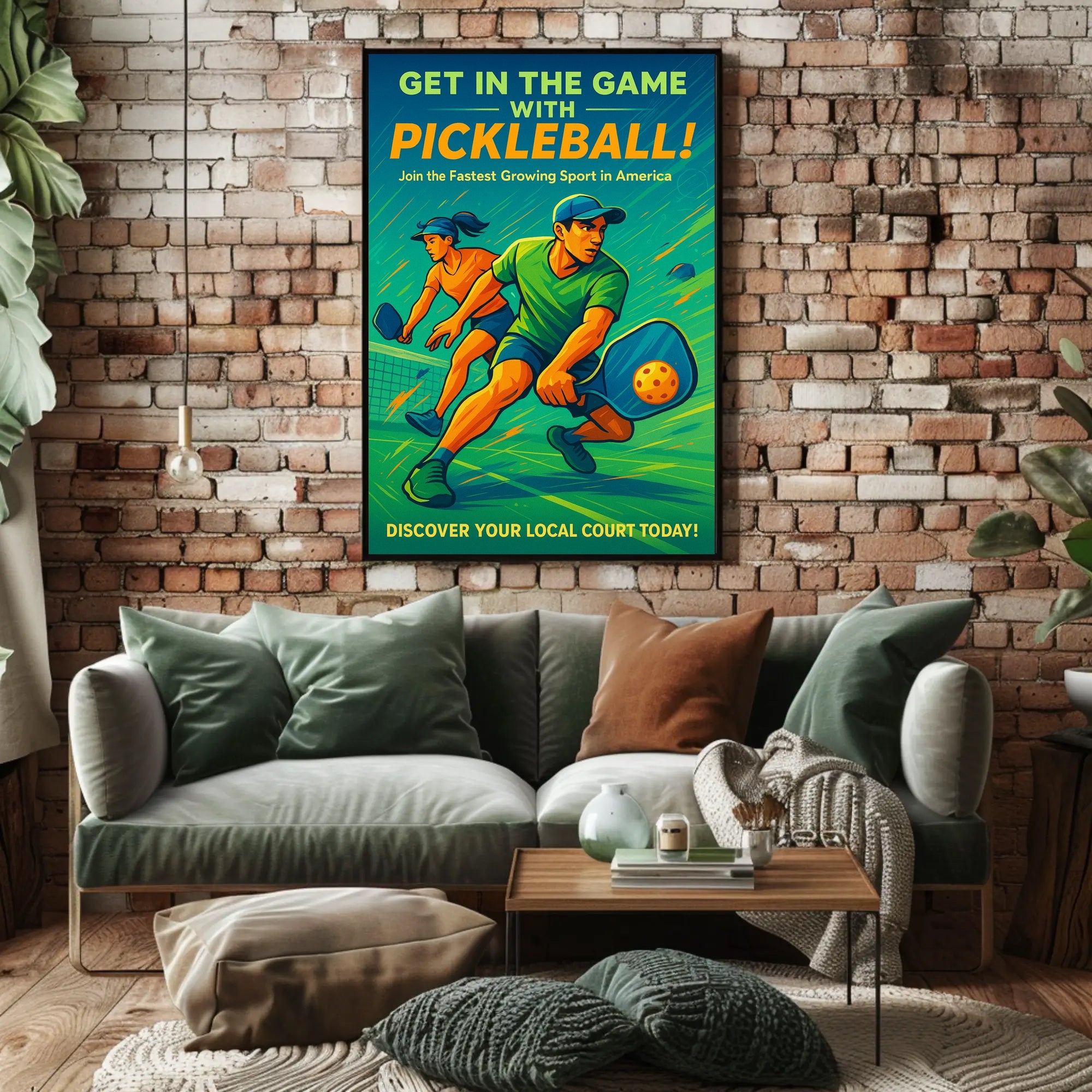 Get In The Game Pickleball Wall Art PosterGoat