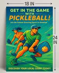 Get In The Game Pickleball Wall Art PosterGoat