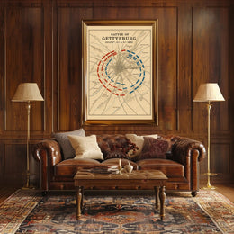 Gettysburg Vintage Map Historical or Presidential Poster PosterGoat