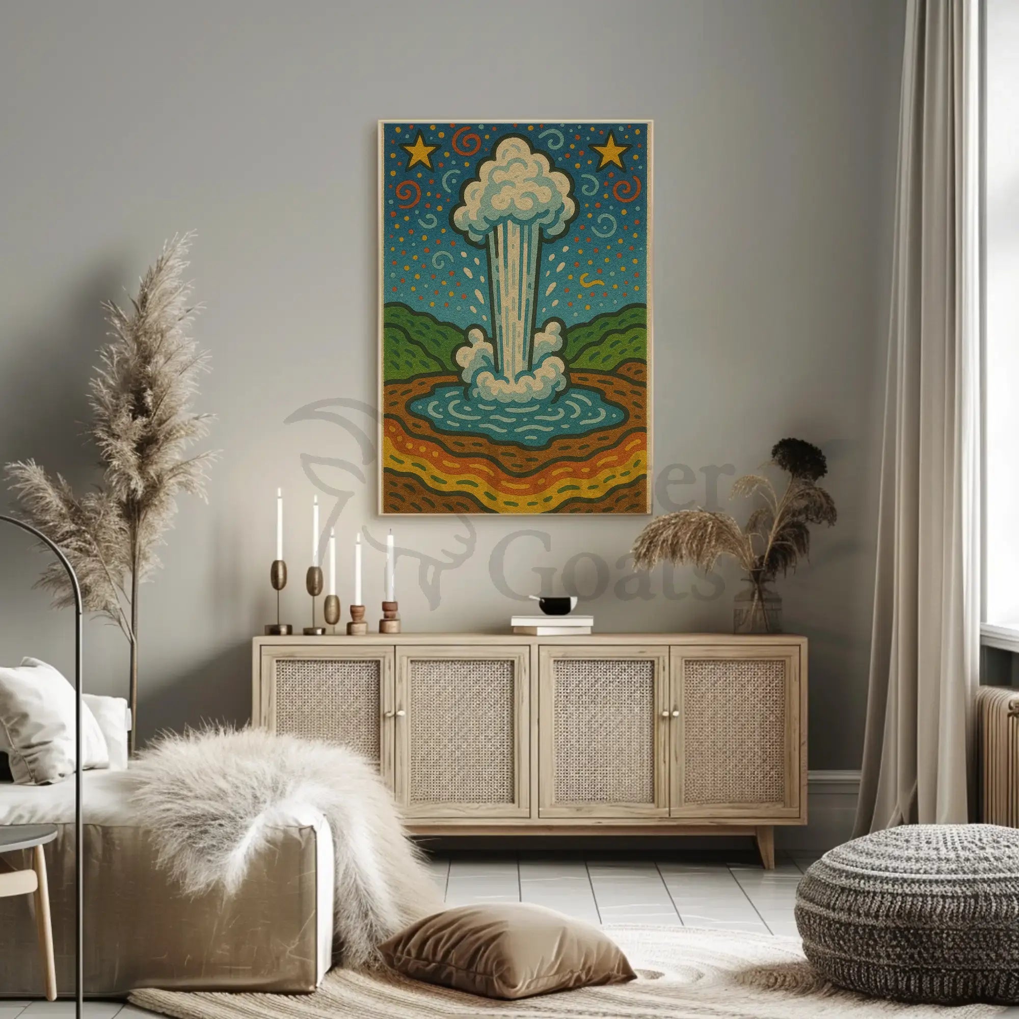 Geyser Eruption in Wonderland National Park Poster PosterGoat