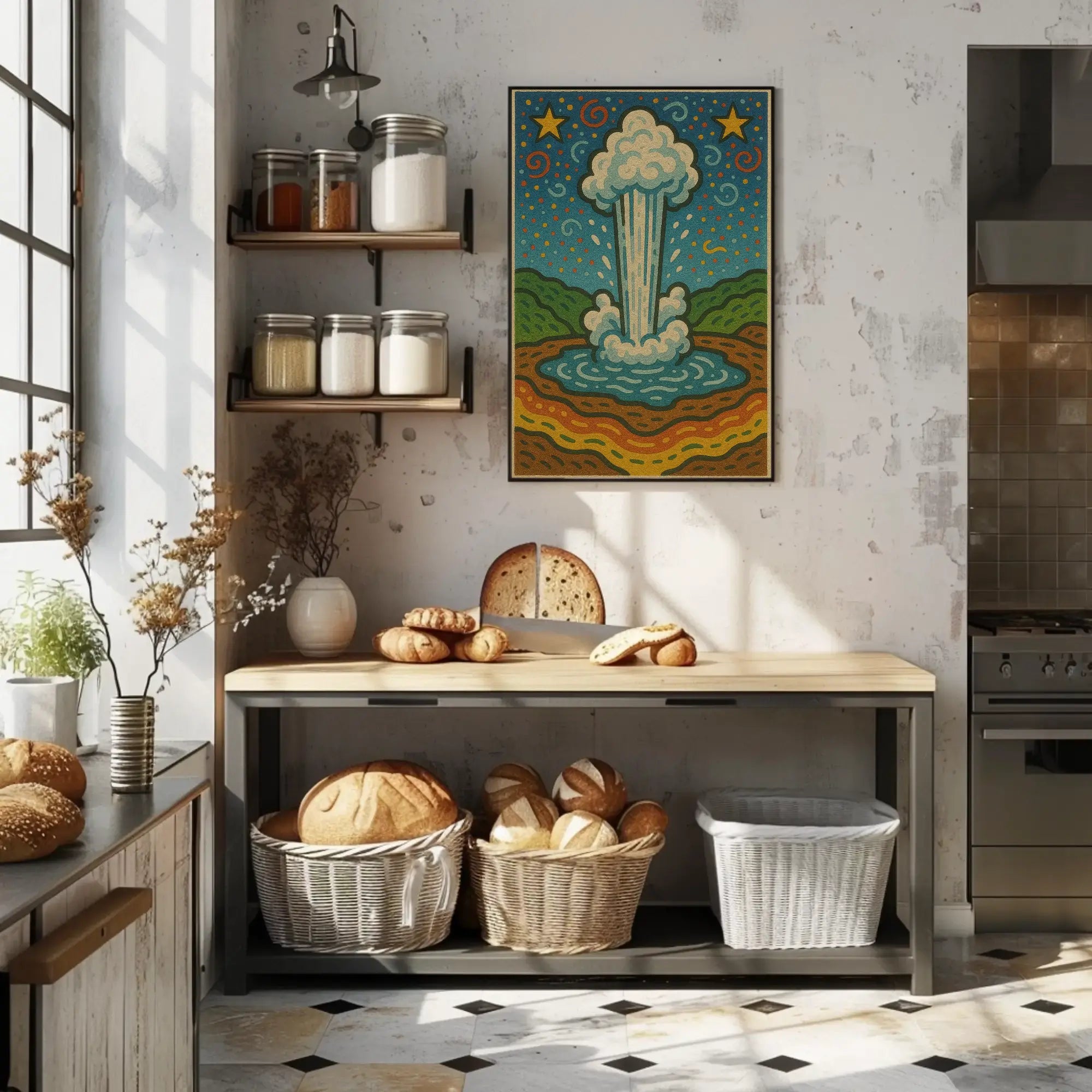 Geyser Eruption in Wonderland National Park Poster PosterGoat