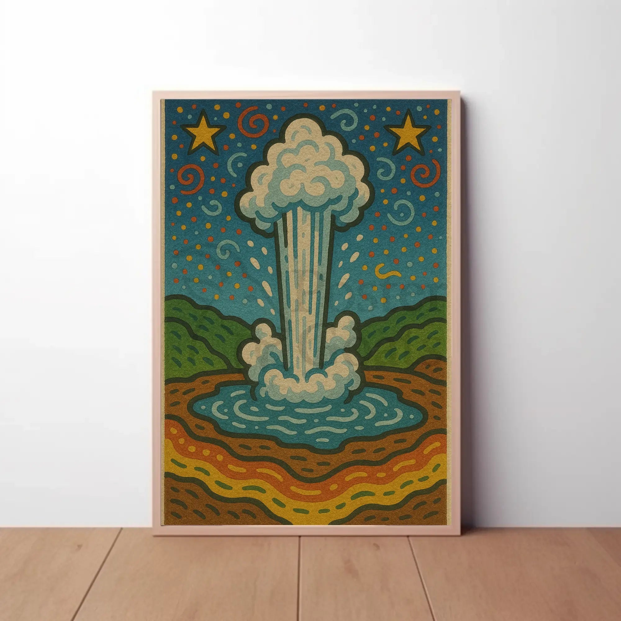 Geyser Eruption in Wonderland National Park Poster PosterGoat