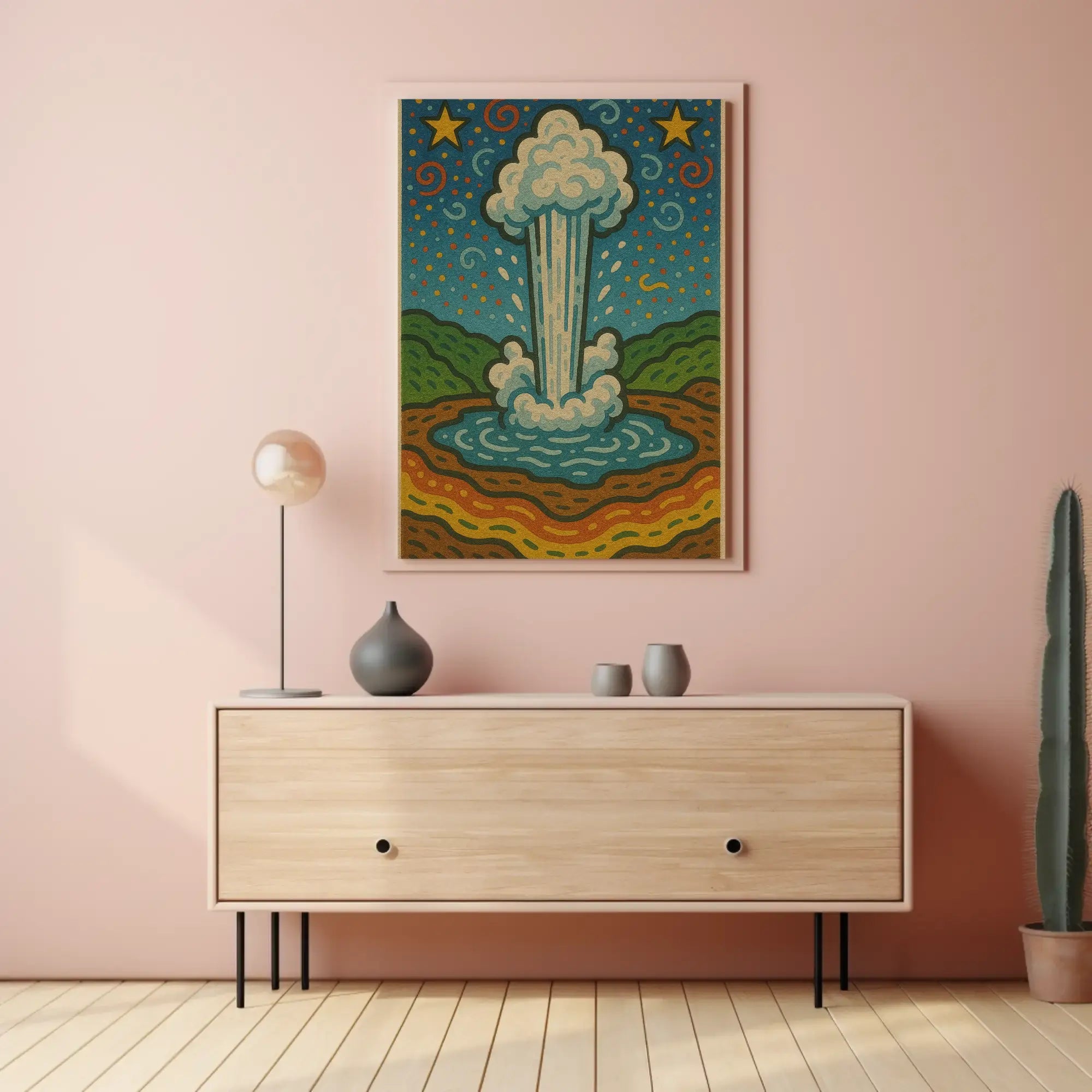 Geyser Eruption in Wonderland National Park Poster PosterGoat