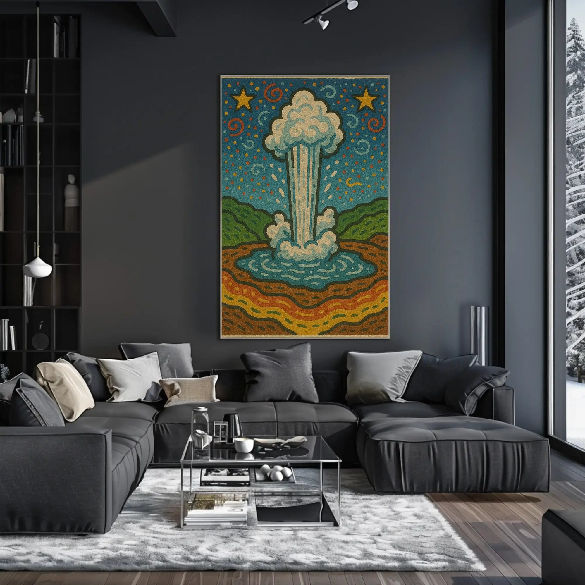 Geyser Eruption in Wonderland National Park Poster PosterGoat