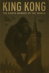 Giant Gorilla Empire State Building Vintage Pop Culture Poster PosterGoat