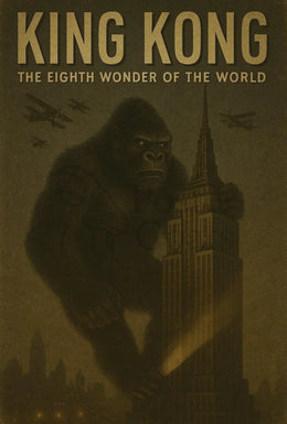 Giant Gorilla Empire State Building Vintage Pop Culture Poster PosterGoat