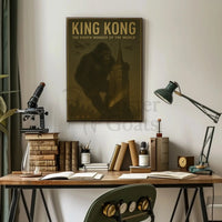 Giant Gorilla Empire State Building Vintage Pop Culture Poster PosterGoat