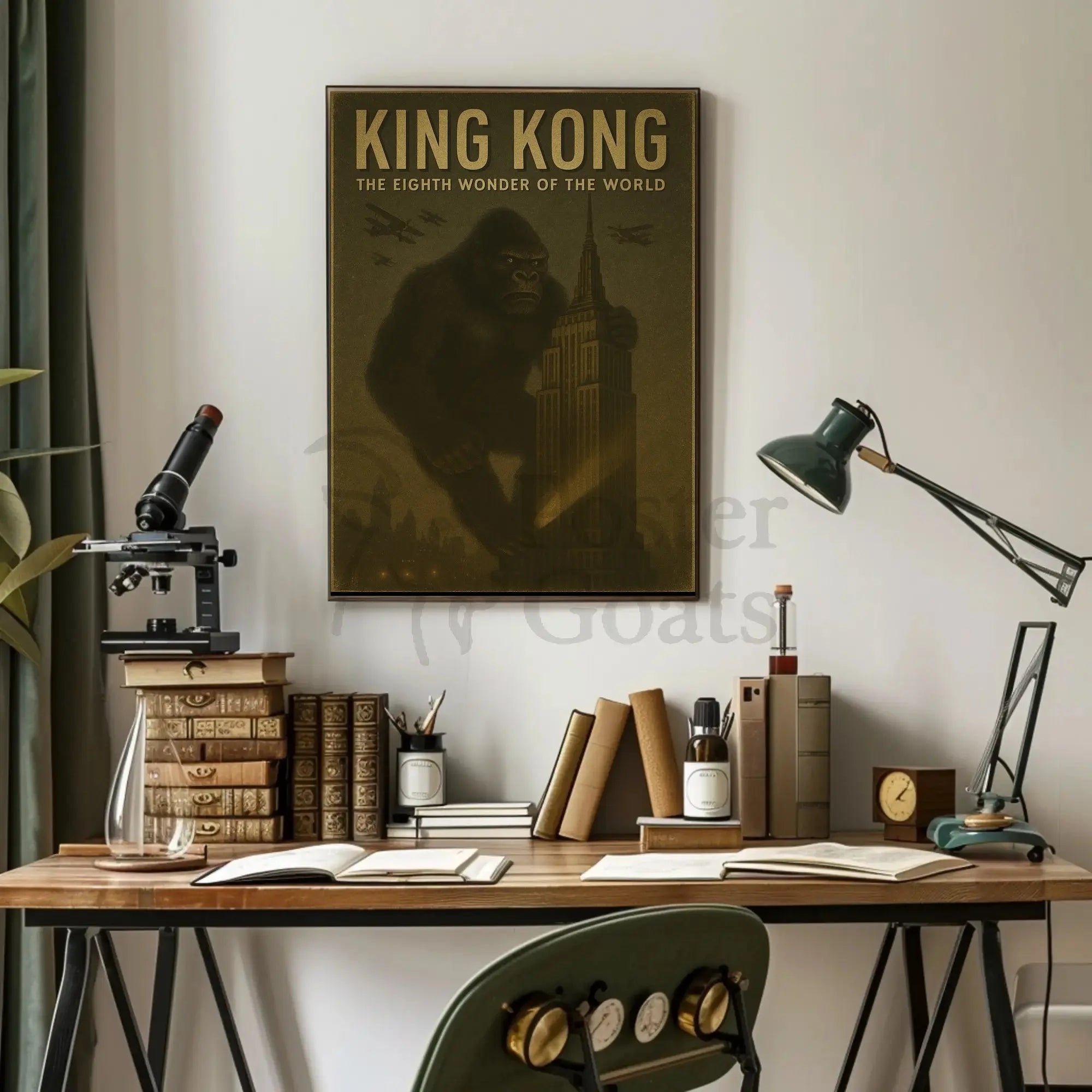 Giant Gorilla Empire State Building Vintage Pop Culture Poster PosterGoat