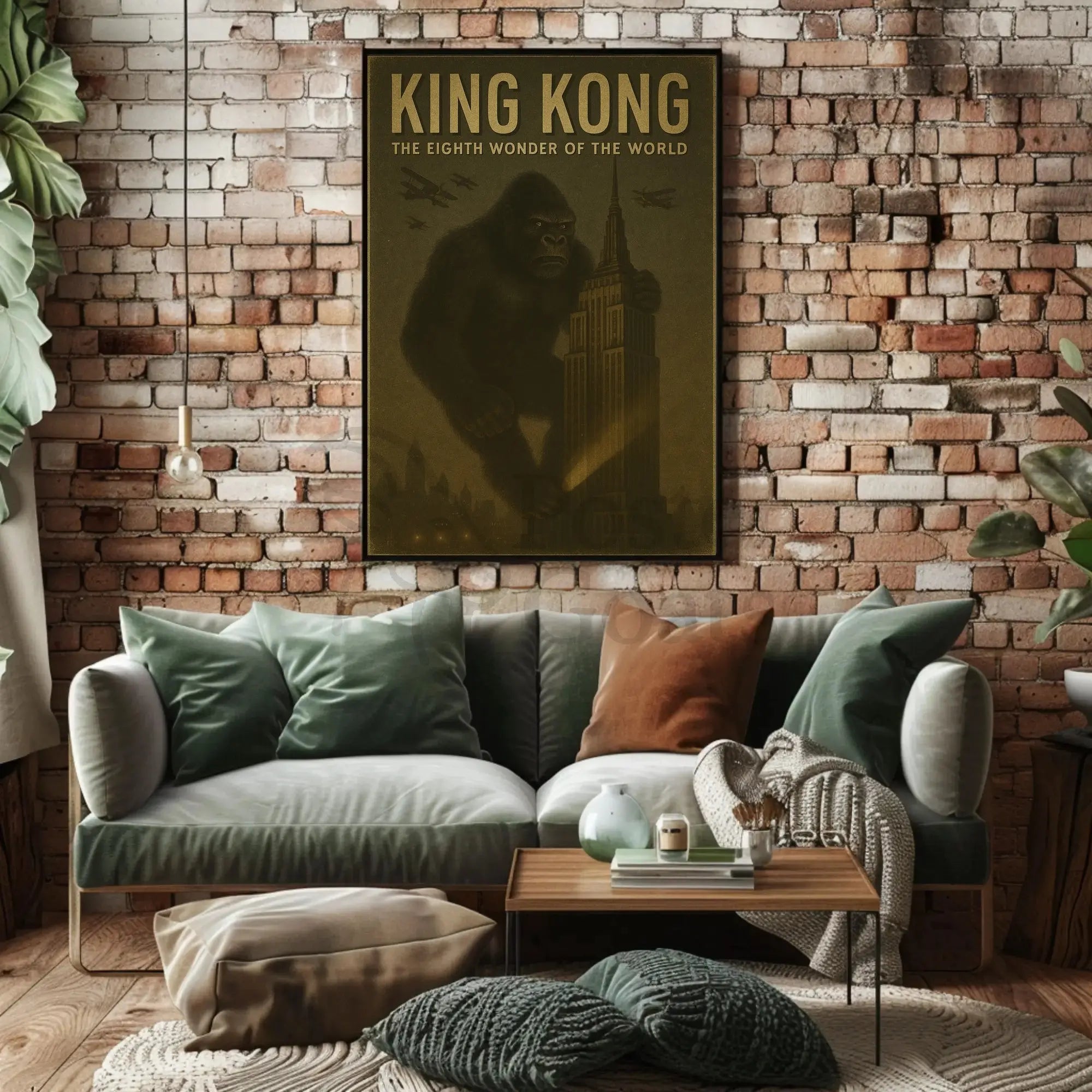 Giant Gorilla Empire State Building Vintage Pop Culture Poster PosterGoat