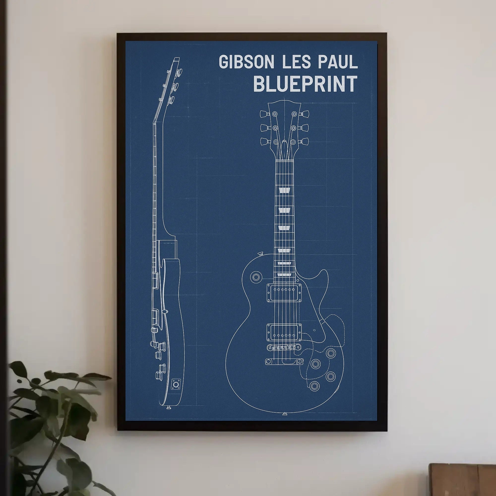 Gibson Les Paul Guitar Blueprint Music or Concert Poster PosterGoat