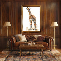Giraffe in Watercolor Artistic Animal Poster PosterGoat