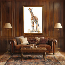 Giraffe in Watercolor Artistic Animal Poster PosterGoat