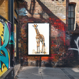 Giraffe in Watercolor Artistic Animal Poster PosterGoat