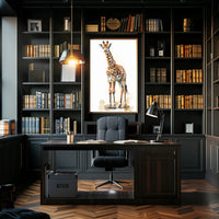 Giraffe in Watercolor Artistic Animal Poster PosterGoat