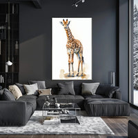 Giraffe in Watercolor Artistic Animal Poster PosterGoat