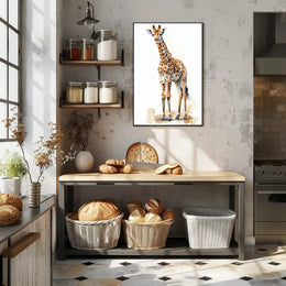 Giraffe in Watercolor Artistic Animal Poster PosterGoat