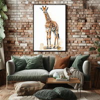 Giraffe in Watercolor Artistic Animal Poster PosterGoat