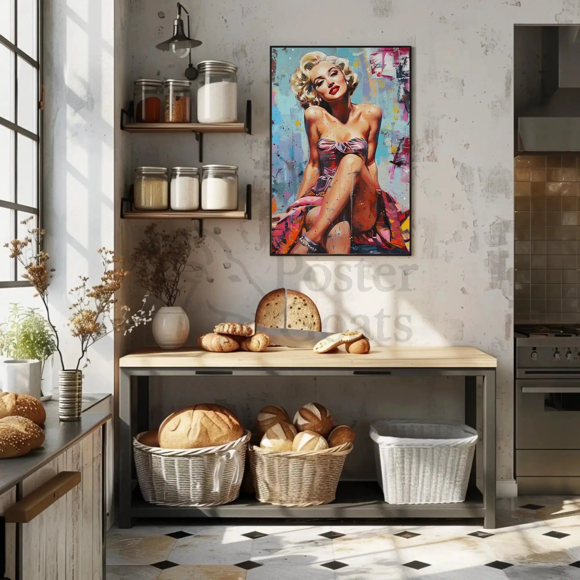 Glamorous Pop Art Woman in Vintage Style Poster PosterGoat
