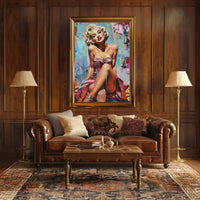 Glamorous Pop Art Woman in Vintage Style Poster PosterGoat