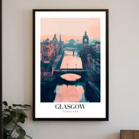 Glasgow Cityscape Modern Impressionistic Urban or Cityscape Poster PosterGoat