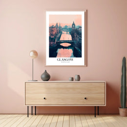 Glasgow Cityscape Modern Impressionistic Urban or Cityscape Poster PosterGoat