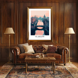 Glasgow Cityscape Modern Impressionistic Urban or Cityscape Poster PosterGoat