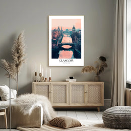 Glasgow Cityscape Modern Impressionistic Urban or Cityscape Poster PosterGoat