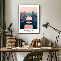 Glasgow Cityscape Modern Impressionistic Urban or Cityscape Poster PosterGoat