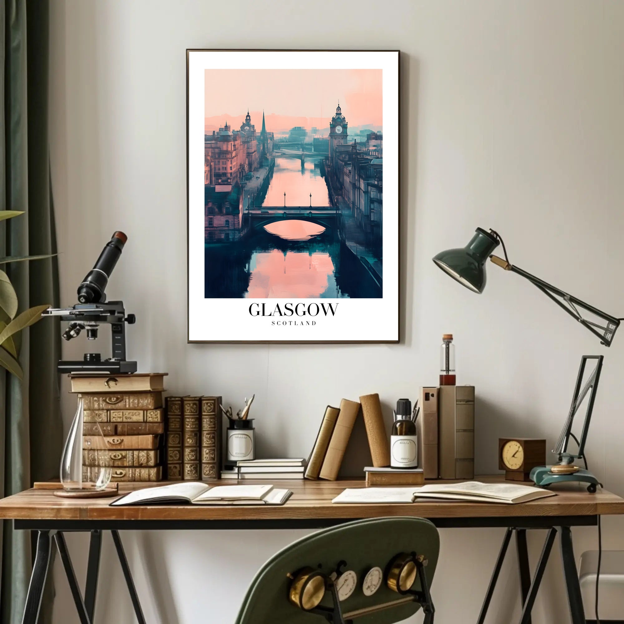 Glasgow Cityscape Modern Impressionistic Urban or Cityscape Poster PosterGoat