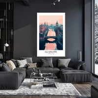 Glasgow Cityscape Modern Impressionistic Urban or Cityscape Poster PosterGoat
