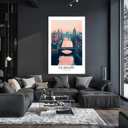 Glasgow Cityscape Modern Impressionistic Urban or Cityscape Poster PosterGoat