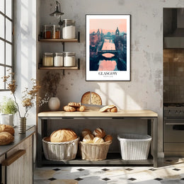 Glasgow Cityscape Modern Impressionistic Urban or Cityscape Poster PosterGoat