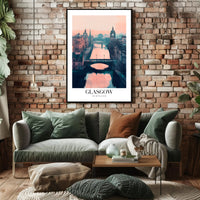 Glasgow Cityscape Modern Impressionistic Urban or Cityscape Poster PosterGoat