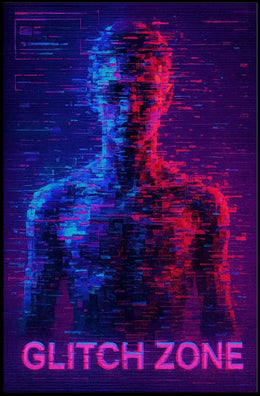 Glitch Zone Vibrant Futuristic Sci-Fi Poster PosterGoat