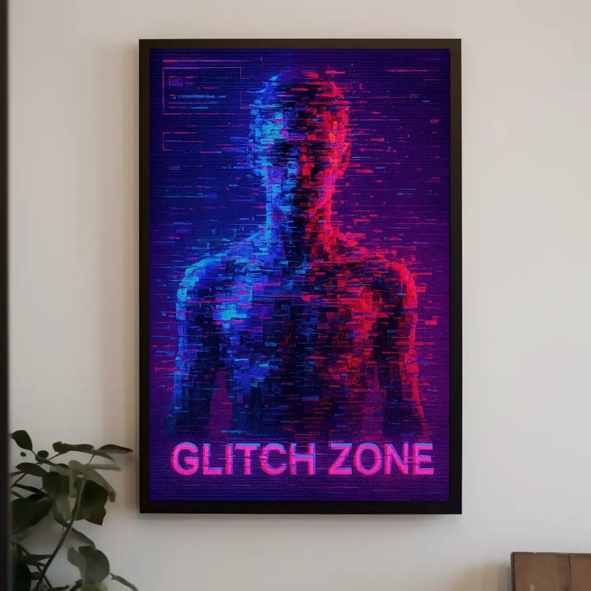 Glitch Zone Vibrant Futuristic Sci-Fi Poster PosterGoat