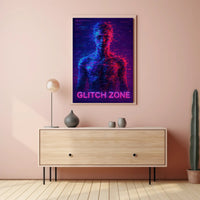 Glitch Zone Vibrant Futuristic Sci-Fi Poster PosterGoat