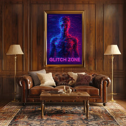 Glitch Zone Vibrant Futuristic Sci-Fi Poster PosterGoat