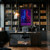 Glitch Zone Vibrant Futuristic Sci-Fi Poster PosterGoat
