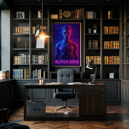 Glitch Zone Vibrant Futuristic Sci-Fi Poster PosterGoat
