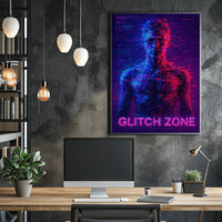 Glitch Zone Vibrant Futuristic Sci-Fi Poster PosterGoat