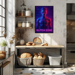 Glitch Zone Vibrant Futuristic Sci-Fi Poster PosterGoat