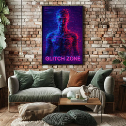 Glitch Zone Vibrant Futuristic Sci-Fi Poster PosterGoat