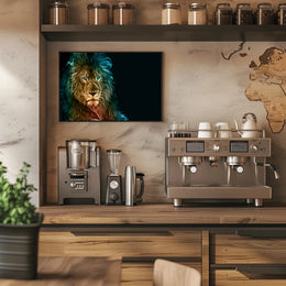 Glowing Ethereal Lion Portrait Animal Poster PosterGoat