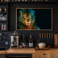 Glowing Ethereal Lion Portrait Animal Poster PosterGoat