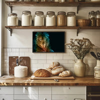 Glowing Ethereal Lion Portrait Animal Poster PosterGoat