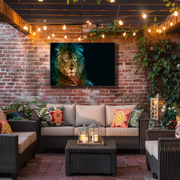 Glowing Ethereal Lion Portrait Animal Poster PosterGoat