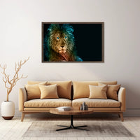 Glowing Ethereal Lion Portrait Animal Poster PosterGoat
