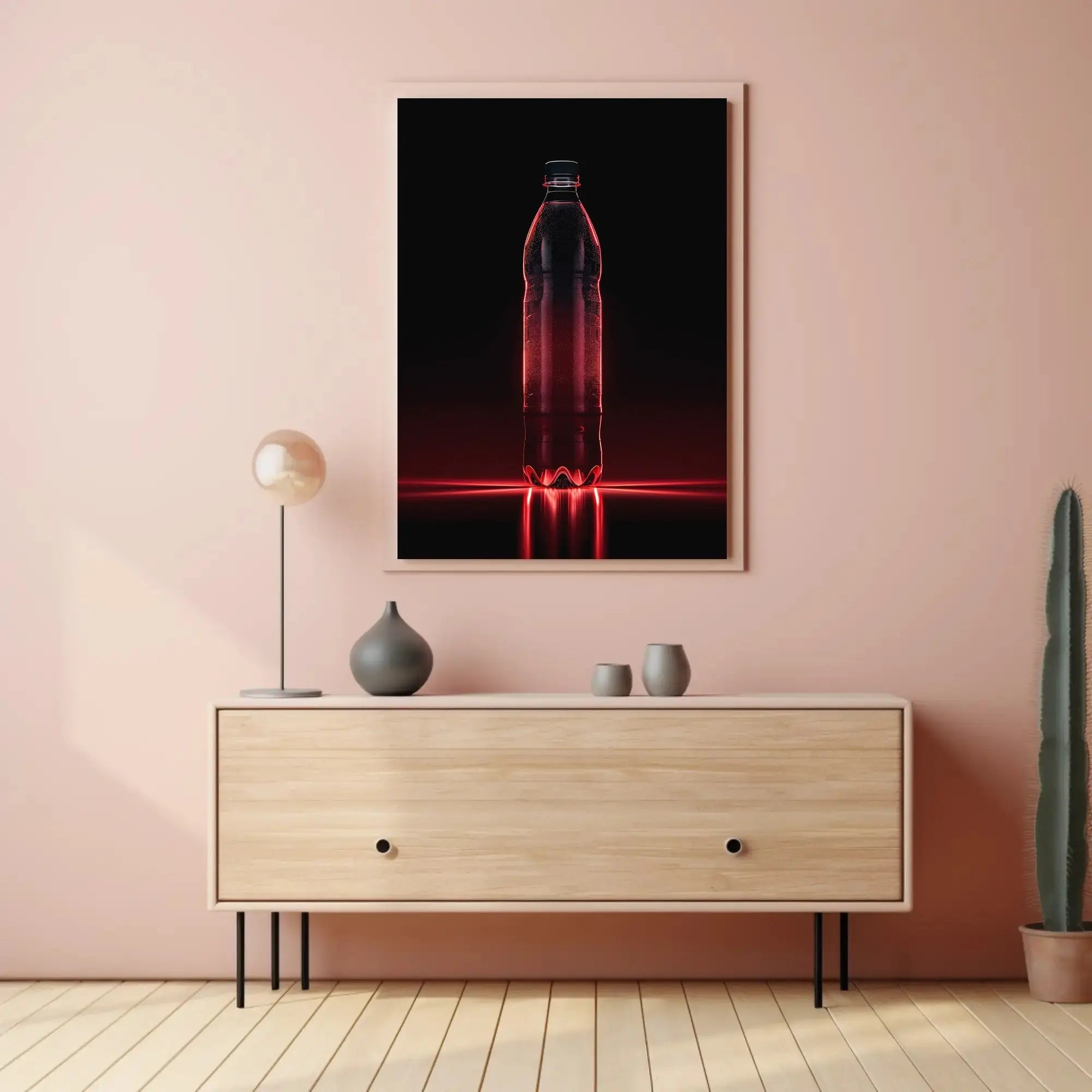 Glowing Red Bottle Art: Futuristic Sci-Fi Poster PosterGoat
