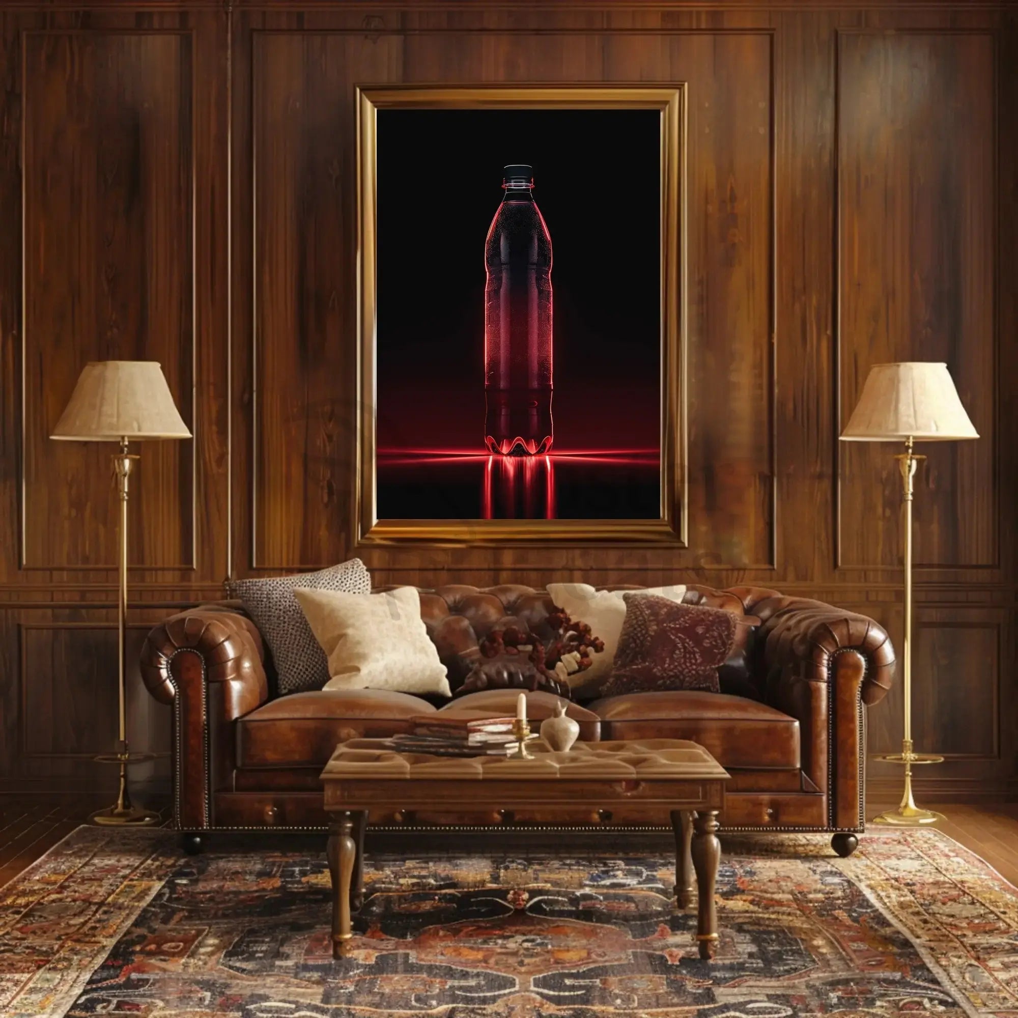 Glowing Red Bottle Art: Futuristic Sci-Fi Poster PosterGoat